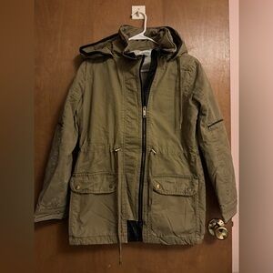 Women's Olive Hooded Jacket